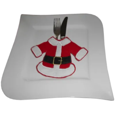 Gestickte Tischdekoration Weihnachtsmann